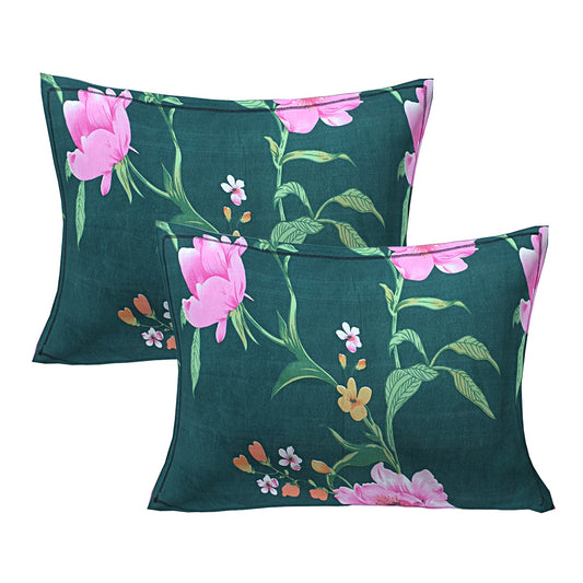 Siroki Bond Green Printed Pillow Cover (17*27)