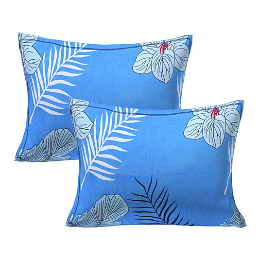 Siroki Bond Light Blue Printed Pillow Cover (17*27)