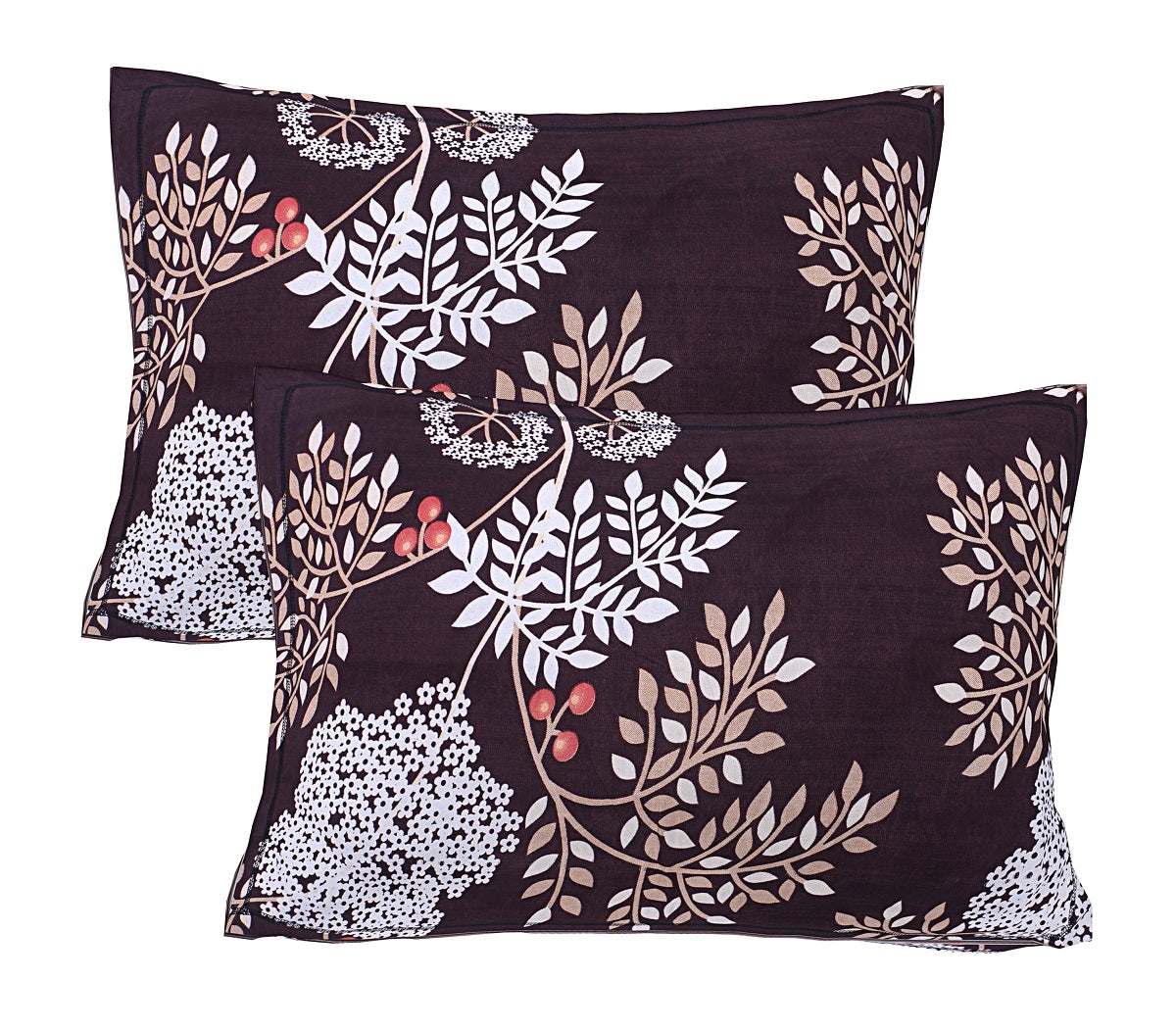 Siroki Bond Brown Printed Pillow Cover (17*27)