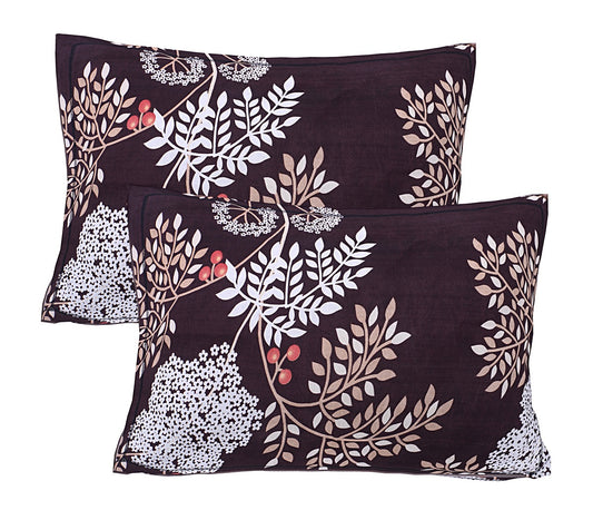 Siroki Bond Brown Printed Pillow Cover (17*27)