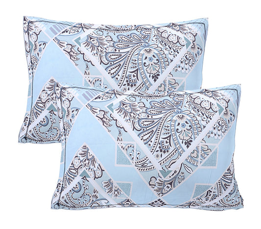 Siroki Bond Purple Printed Pillow Cover (17*27)