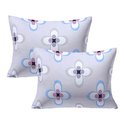 Siroki Bond Premium  Sky Blue Printed Pillow Cover (17*27)