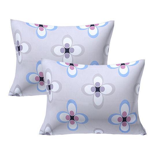 Siroki Bond Premium  Sky Blue Printed Pillow Cover (17*27)