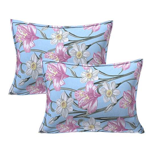 Siroki Bond Premium  Silver Printed Pillow Cover (17*27)