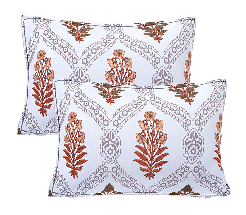 Siroki Bond Premium  Brown Printed Pillow Cover (17*27)