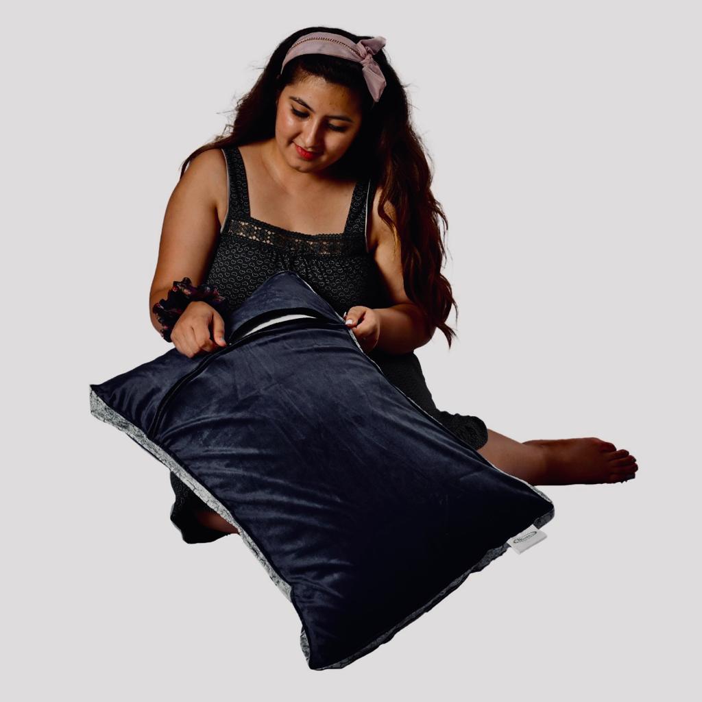 Siroki bond Velvet Soft Black Sleeping Vlevet Pillow