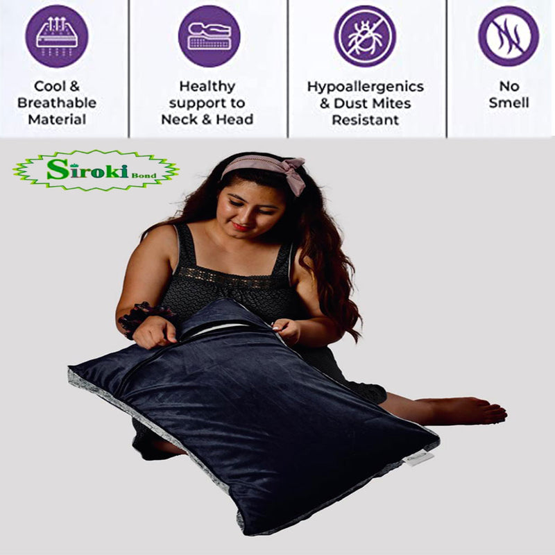 Siroki bond Velvet Soft Black Sleeping Vlevet Pillow