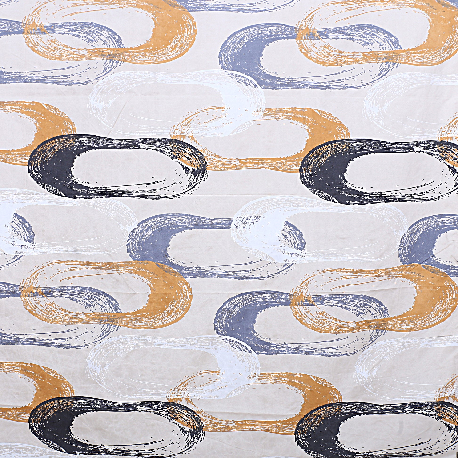 Siroki Bond Off White Floral Printed King Bed Sheet