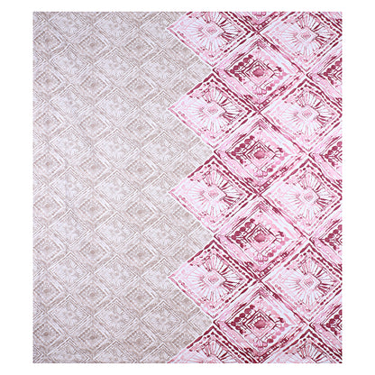 Siroki Bond  Pink Floral Printed Premium Bed Sheet
