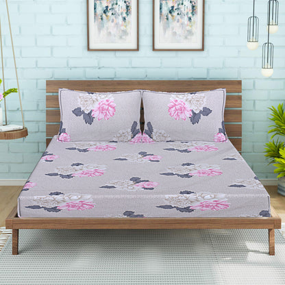 Siroki Bond  Sea Green Floral Printed Premium Bed Sheet