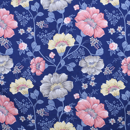 Siroki Bond  Charcol Floral Printed Premium Bed Sheet