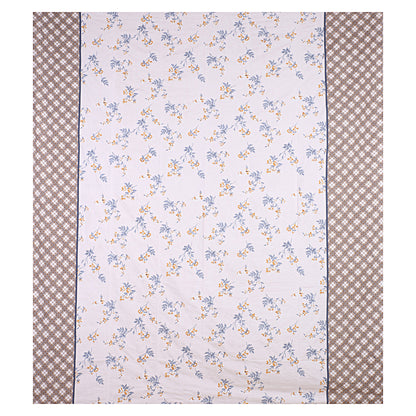 Siroki Bond  Navy Blue Floral Printed Premium Bed Sheet