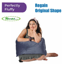 Siroki bond Soft Grey Sleeping Velvet Pillow with Cover