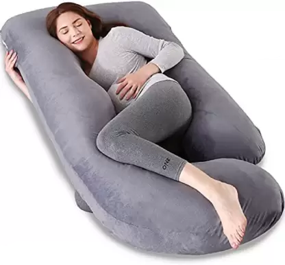 Siroki Bond Microfiber  Velvet Pregnancy Pillow J Shape