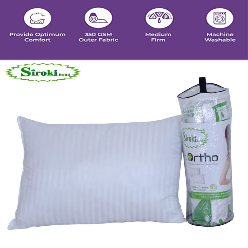 Siroki Bond orthopaedic Microfiber with Roll Vacuum Packing Sleeping Pillow