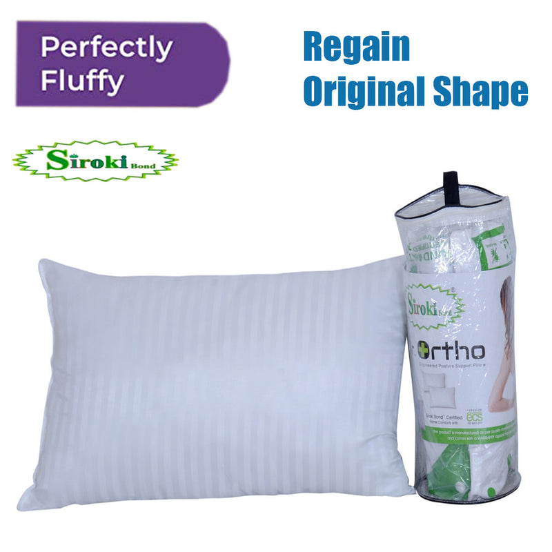 Siroki Bond orthopaedic Microfiber with Roll Vacuum Packing Sleeping Pillow