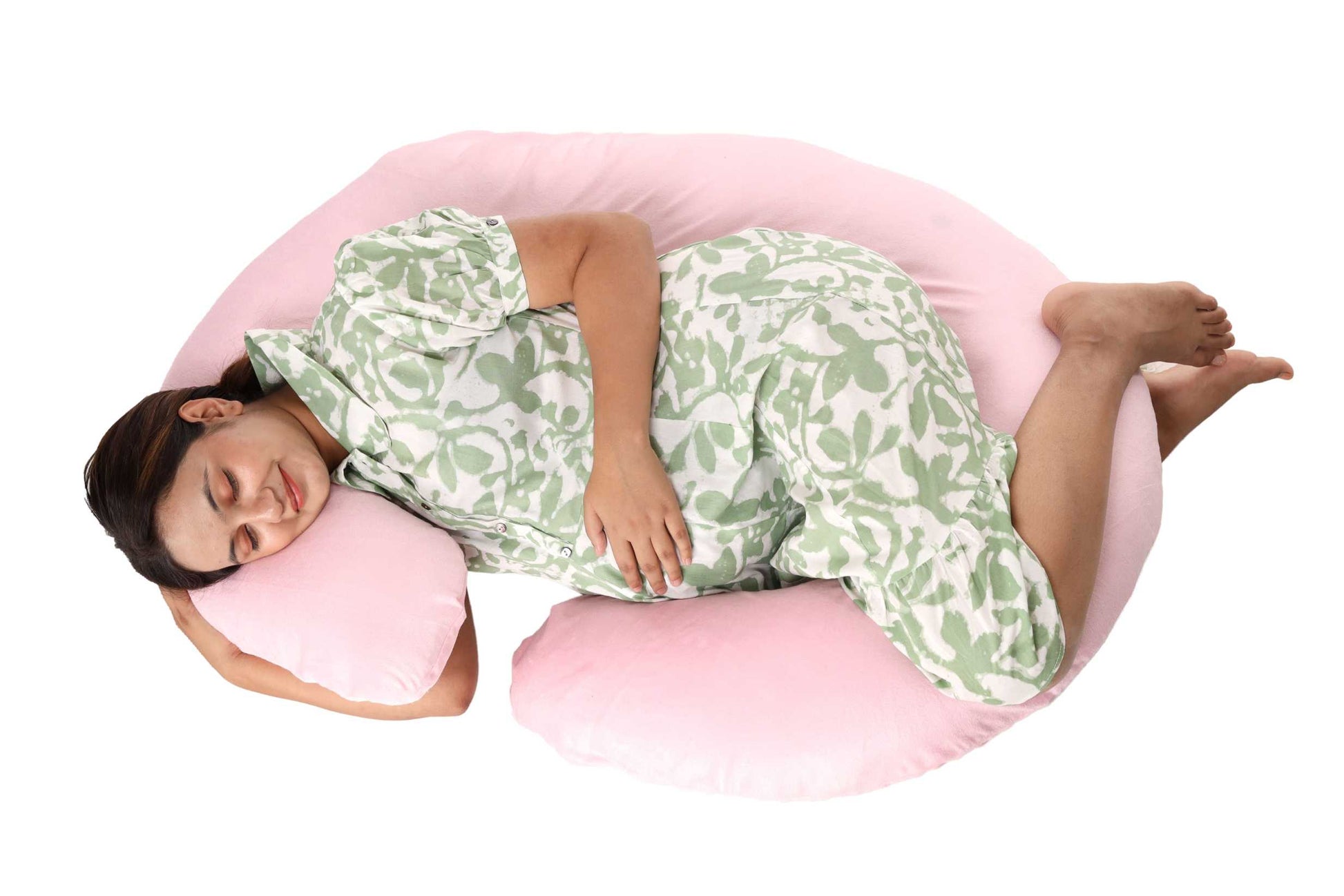 Siroki Bond Red Velvet C-Shape Pregnancy Pillow with Cover
