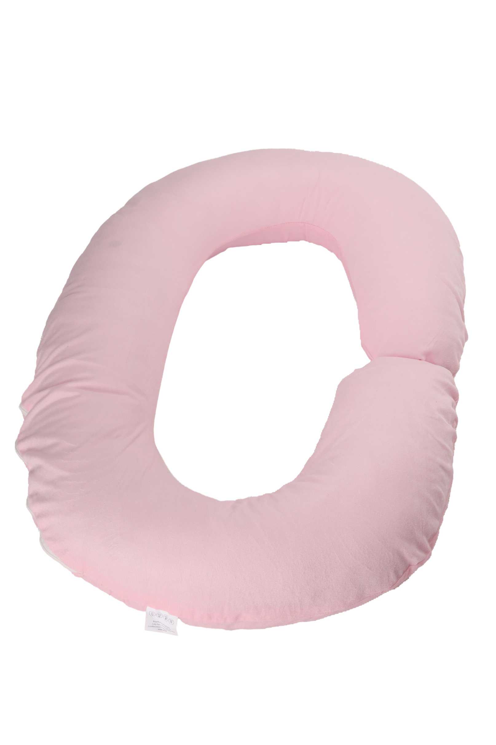 Siroki Bond Baby Pink Velvet C-Shape Pregnancy Pillow with Cover