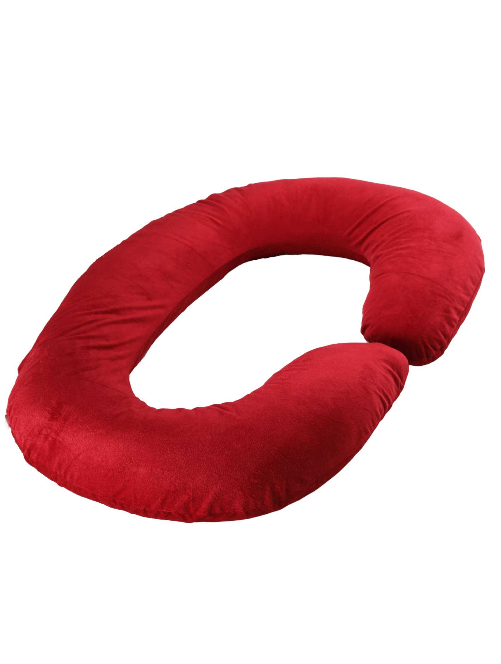 Siroki Bond Red Velvet C-Shape Pregnancy Pillow with Cover