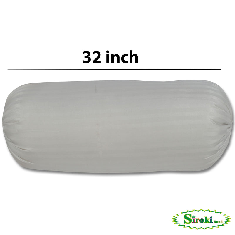 Siroki Satin Strip Polyester Fiber Bolster Pack of 2