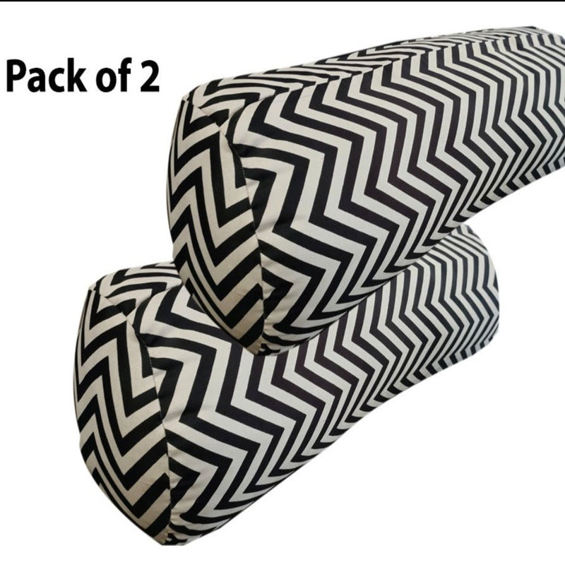 Siroki Bond Black Zig Zag Bolster Pack of 2