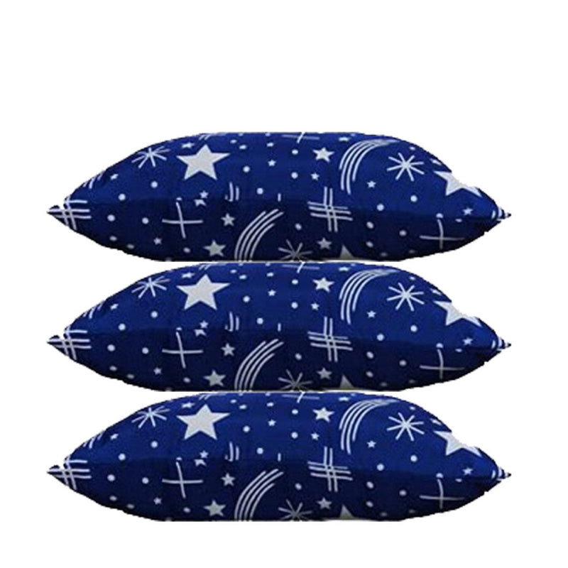 Siroki Bond  Satin Blue Star Printed Sleeping Pillow