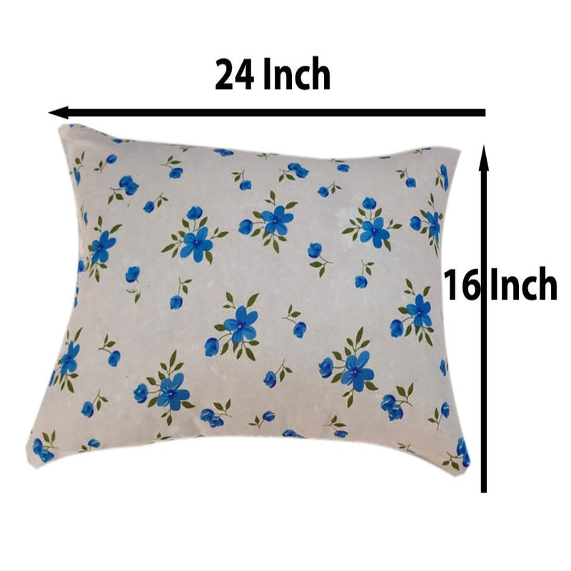 Siroki Bond Satin Blue Floral Printed Sleeping Pillow