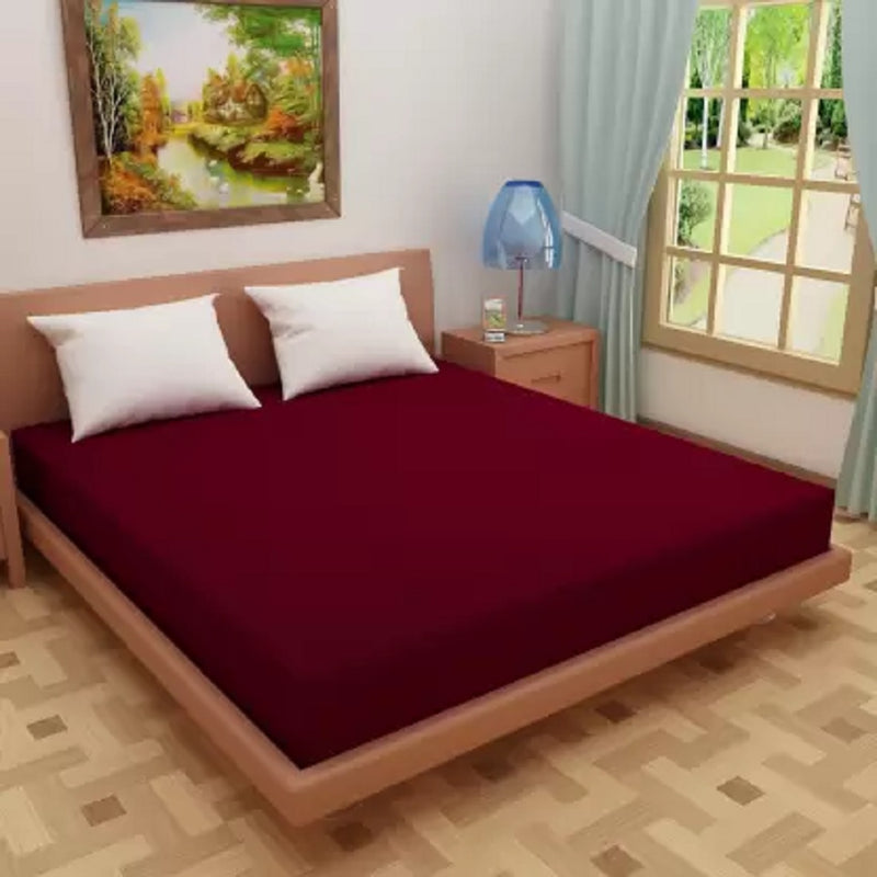 Siroki Bond Maroon Terry Cotton Mattress Protector