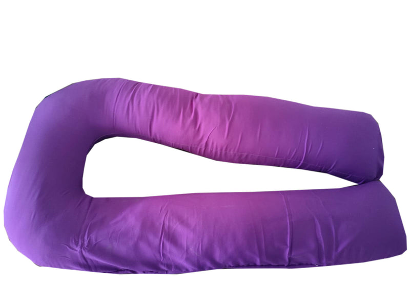 SIROKI BOND Polyester Fiber Purple U- Shape Pregnancy Pillow with Cover