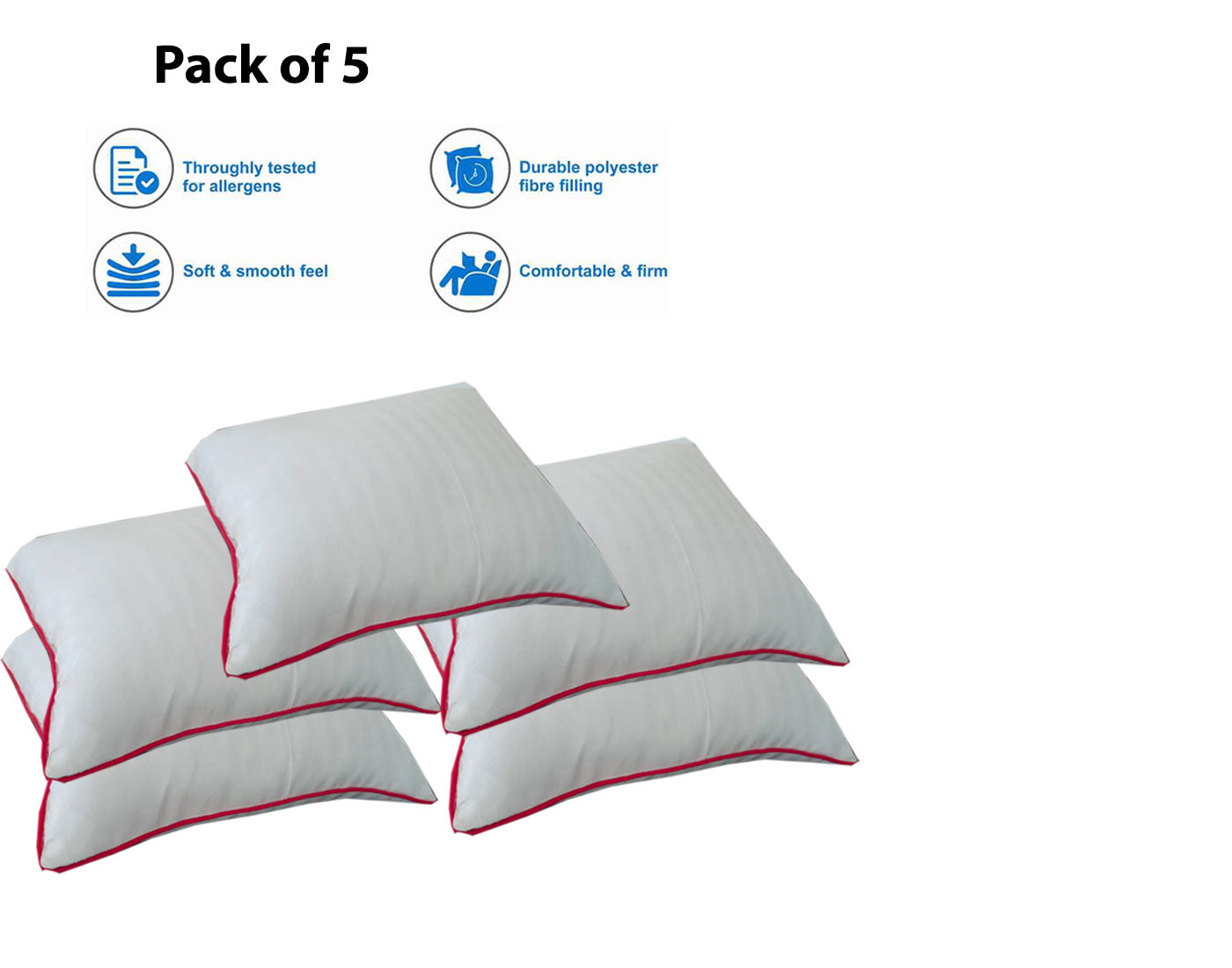 Siroki Bond Red strip White Cushion