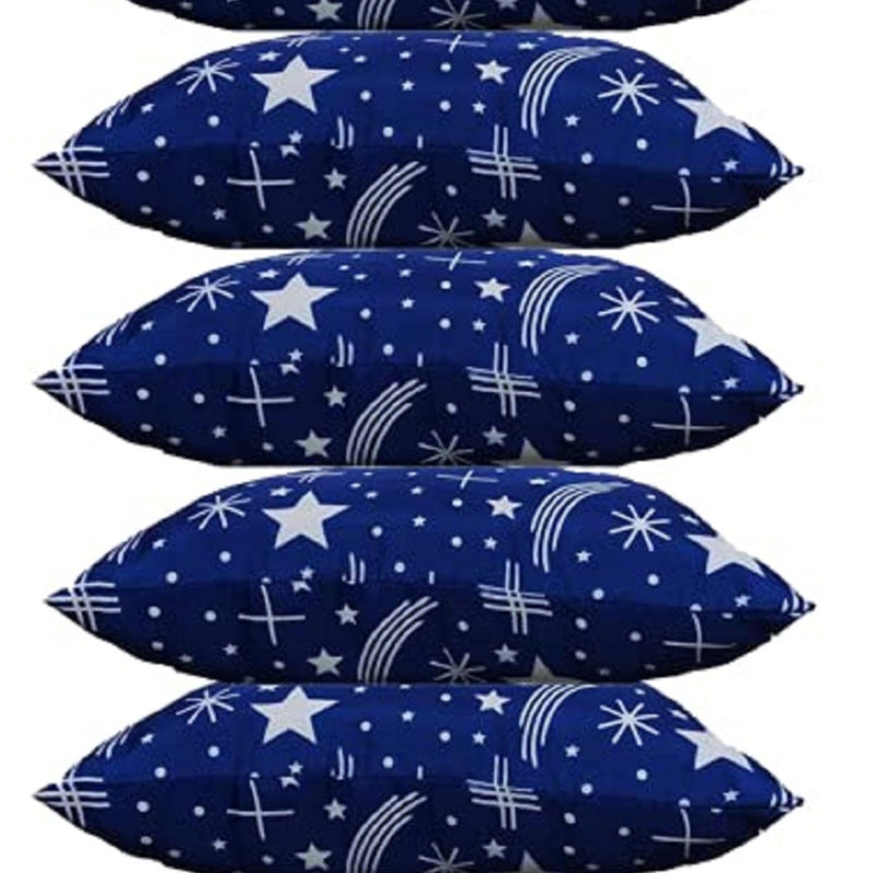 Siroki Bond  Satin Blue Star Printed Sleeping Pillow