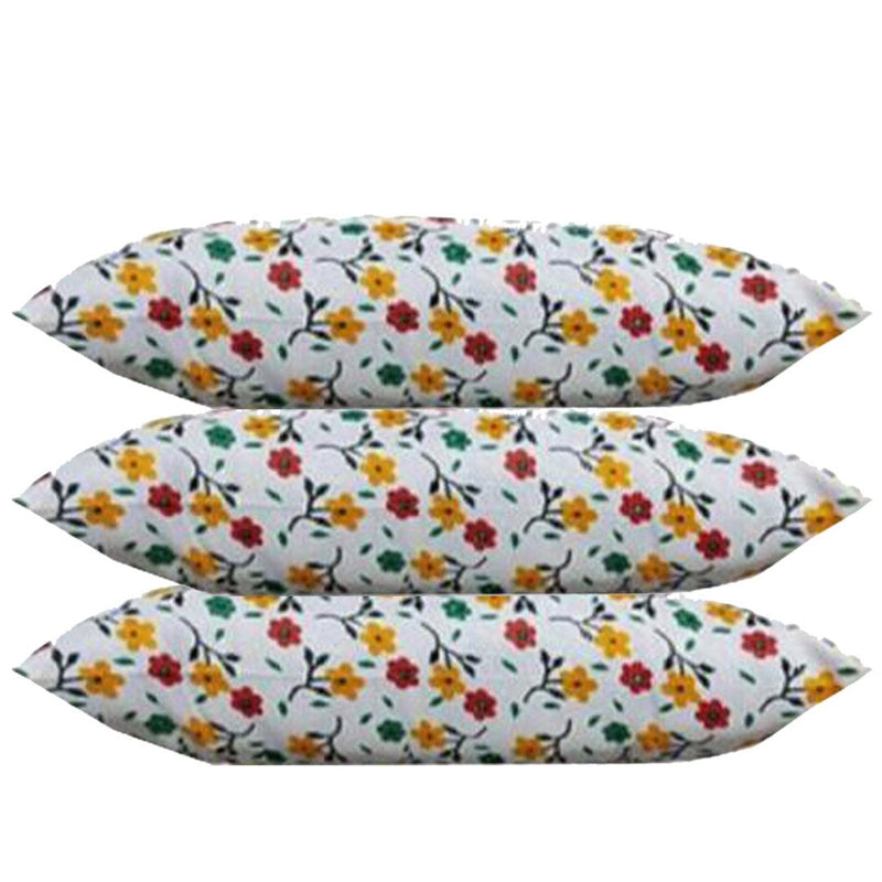 Siroki Bond  Satin White Floral Printed Sleeping Pillow