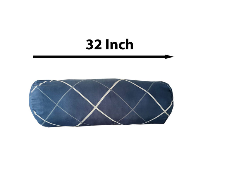 Siroki Bond Blue Satin Fiber Bolster Pack of 2